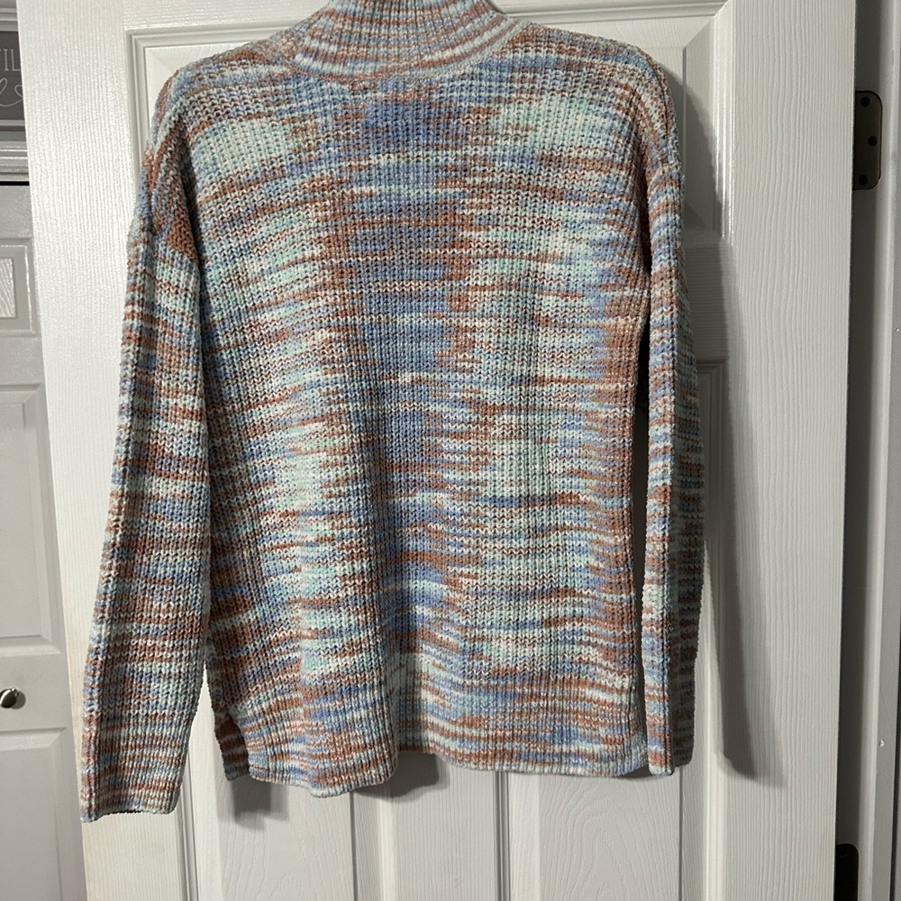 NWT Hippie Rose Multicolor Mock Neck Crocheted Sweater - Picture 9 of 16